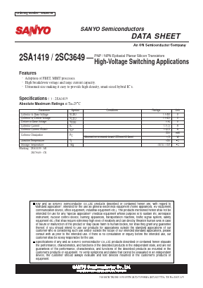 A1419 Datasheet PDF SANYO -> Panasonic