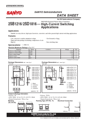 2SB1216T-TL-H Datasheet PDF SANYO -> Panasonic