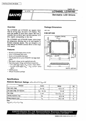 LC7940ND Datasheet PDF SANYO -> Panasonic