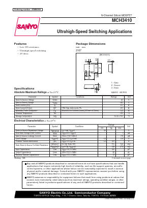 MCH3410 Datasheet PDF SANYO -> Panasonic