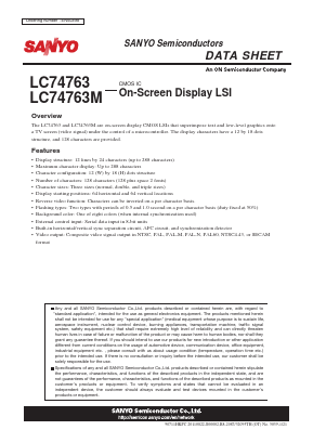 LC74763 Datasheet PDF SANYO -> Panasonic