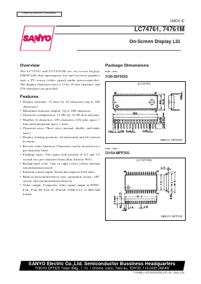 LC74761 Datasheet PDF SANYO -> Panasonic