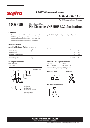 1SV246 Datasheet PDF SANYO -> Panasonic