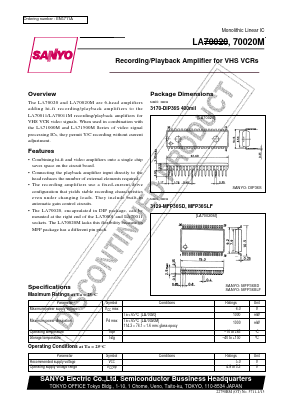 LA70020M Datasheet PDF SANYO -> Panasonic