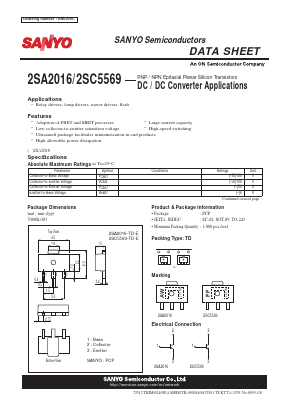 2SA2016-TD-E Datasheet PDF SANYO -> Panasonic