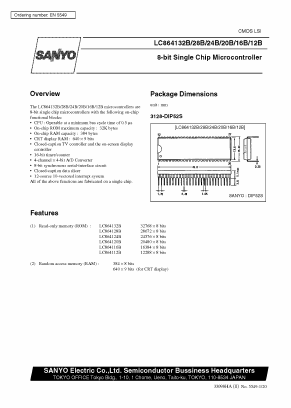 LC864132B Datasheet PDF SANYO -> Panasonic