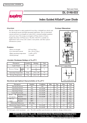 DL-3148-033 Datasheet PDF SANYO -> Panasonic