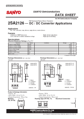 2SA2126-H Datasheet PDF SANYO -> Panasonic