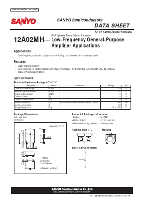 12A02MH-TL-E Datasheet PDF SANYO -> Panasonic