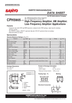 CPH5905G-TL-E Datasheet PDF SANYO -> Panasonic