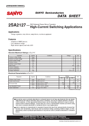 2SA2127 Datasheet PDF SANYO -> Panasonic