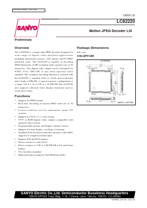 LC82220 Datasheet PDF SANYO -> Panasonic