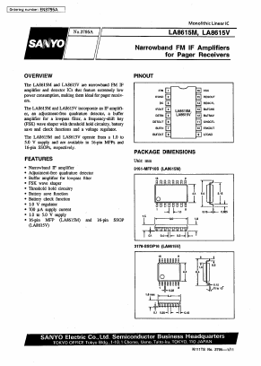 LA8615M Datasheet PDF SANYO -> Panasonic