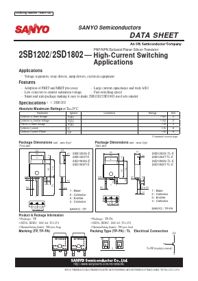 2SD1802 Datasheet PDF SANYO -> Panasonic