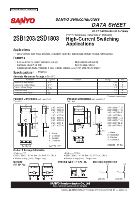 2SB1203T-TL-E Datasheet PDF SANYO -> Panasonic
