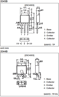 2SC4003 Datasheet PDF SANYO -> Panasonic