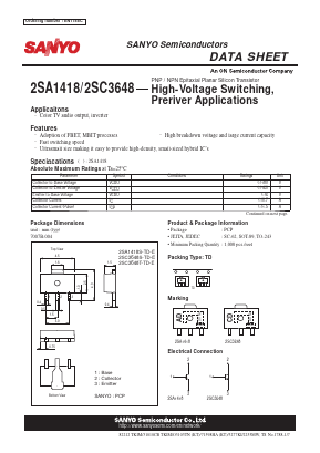 2SC3648S-TD-E Datasheet PDF SANYO -> Panasonic