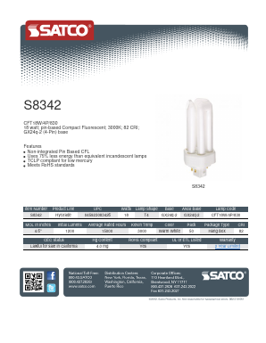 S8342 Datasheet PDF Satco Products, Inc.