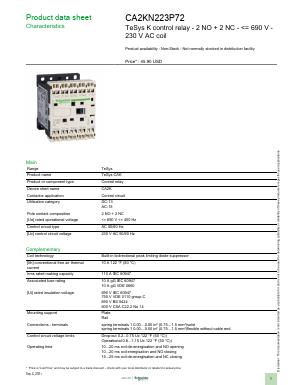 CA2KN223P72 Datasheet PDF Schneider Electric