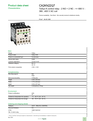 CA2KN22Q7 Datasheet PDF Schneider Electric