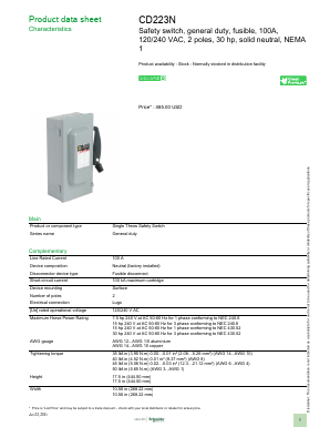 CD223N Datasheet PDF Schneider Electric