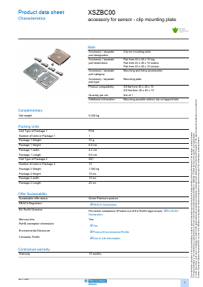 XSZBC00 Datasheet PDF Schneider Electric
