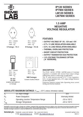 LM120K-05 Datasheet PDF Semelab - > TT Electronics plc 