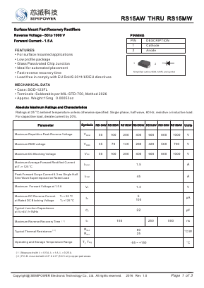RS15KW Datasheet PDF Xian Semipower Electronic Technology Co., Ltd.