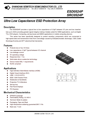 ESD0524P_V1 Datasheet PDF Shanghai Semitech Semiconductor Co., Ltd