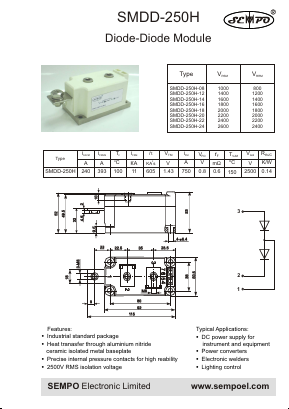 SMDD-250H-12 Datasheet PDF SEMPO ELECTRONIC Limited