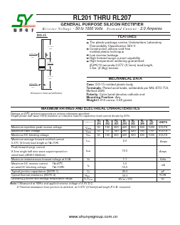 RL206 Datasheet PDF Shunye Enterprise