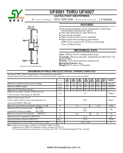 UF4006 Datasheet PDF Shunye Enterprise