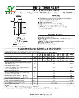 RB153 Datasheet PDF Shunye Enterprise