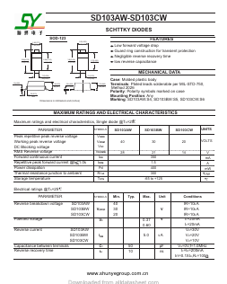 SD103BW Datasheet PDF Shunye Enterprise