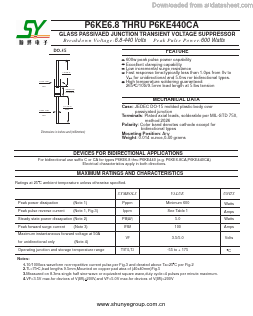 P6KE11A Datasheet PDF Shunye Enterprise