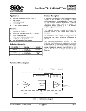 PA2423U-EV1 Datasheet PDF SiGe Semiconductor, Inc.