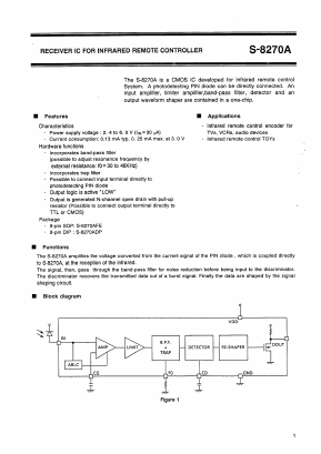 S-8270 Datasheet PDF Seiko Instruments Inc