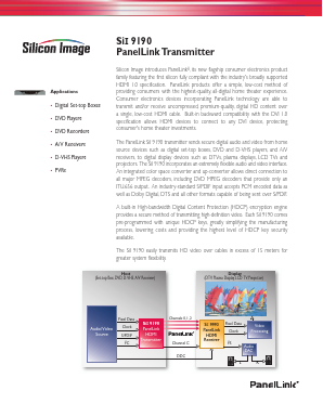 SII9190 Datasheet PDF Silicon image