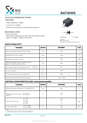 BAT46WS Datasheet PDF SHIKE Electronics