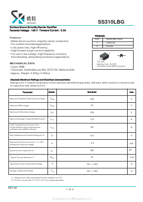 SS310LBG Datasheet PDF SHIKE Electronics