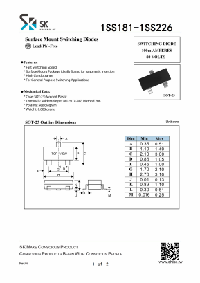 1SS184 Datasheet PDF SHIKE Electronics