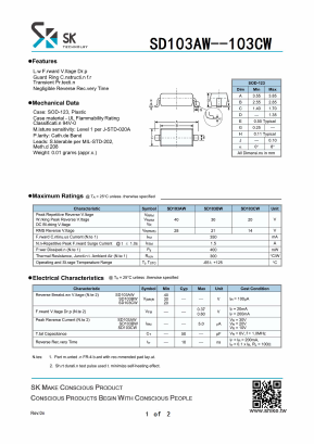 SD103BW Datasheet PDF SHIKE Electronics