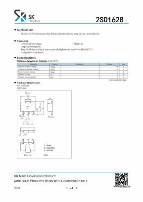 2SD1628 Datasheet PDF SHIKE Electronics