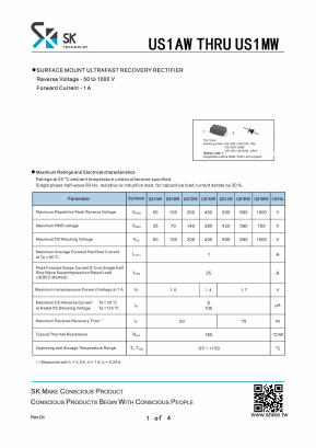 US1AW Datasheet PDF SHIKE Electronics