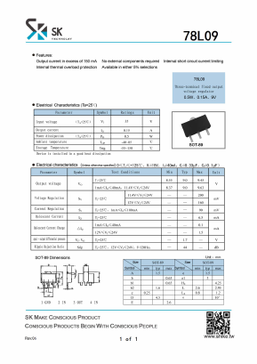 78L09 Datasheet PDF SHIKE Electronics