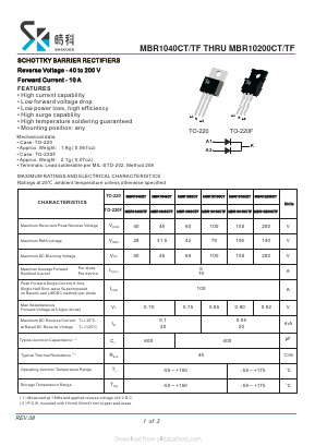 MBR1045CT Datasheet PDF SHIKE Electronics