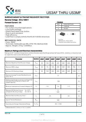 US3AF Datasheet PDF SHIKE Electronics