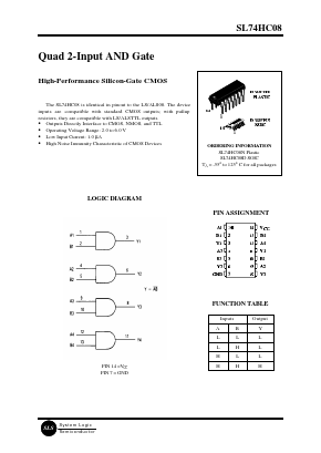 SL74HC08 Datasheet PDF System Logic Semiconductor