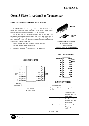 SL74HC640D Datasheet PDF System Logic Semiconductor