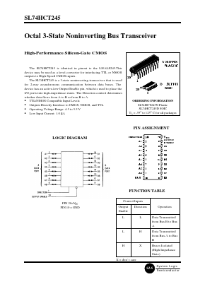 SL74HCT245D Datasheet PDF System Logic Semiconductor